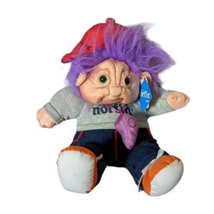 Vintage Norfin Trolls Para Cutes Coach Plush Troll